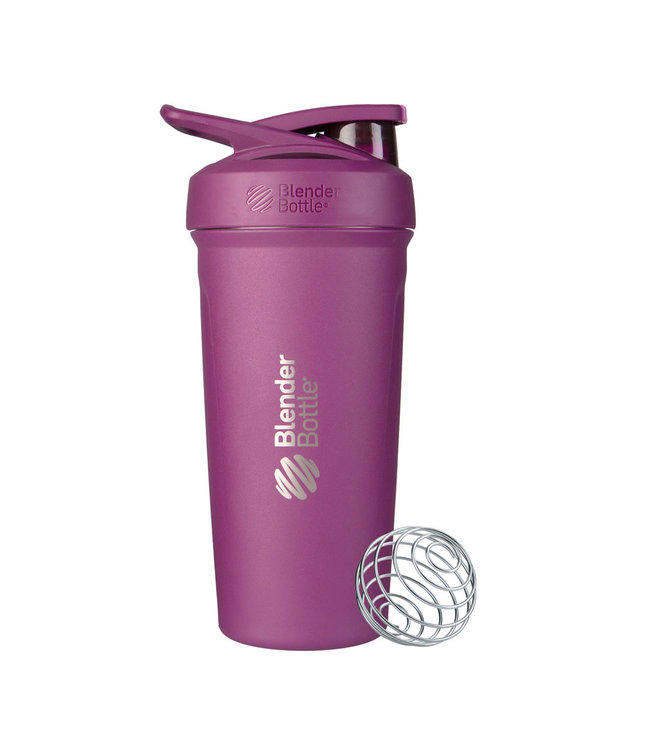 BlenderBottle Strada Shaker Cup Insulated Stainless Steel Water Bottle with  Wire Whisk, 24-Ounce, Plum