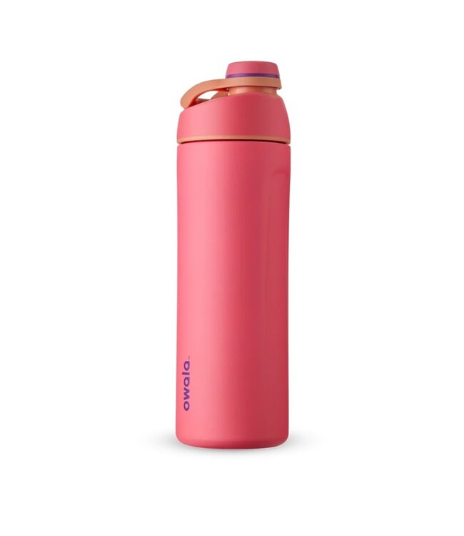 Owala FreeSip Water Bottle Stainless Steel, 24 Oz., Hyper Flamingo Pink 