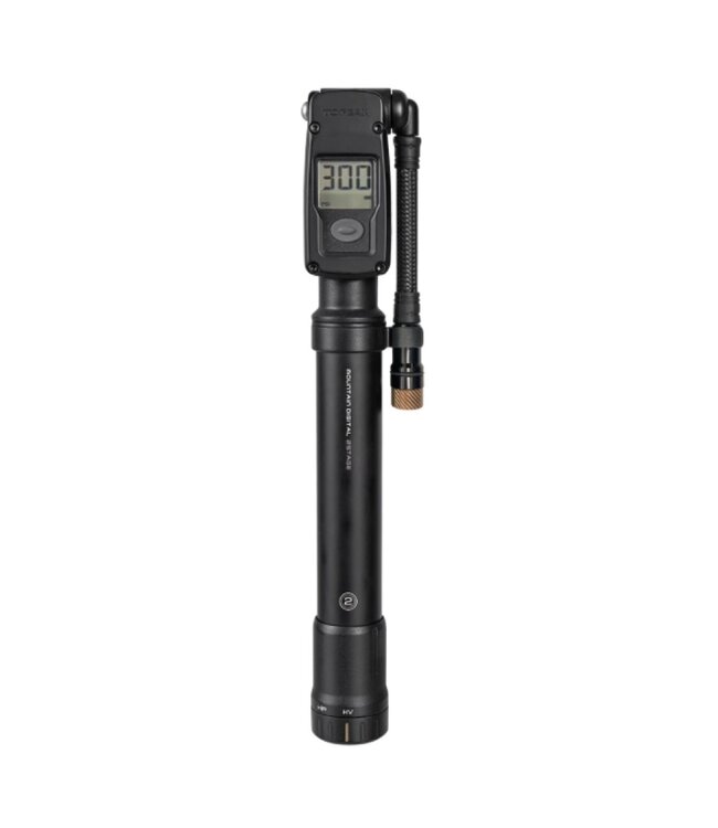 Topeak Topeak Mountain Digital 2Stage, 2-IN-1 Tire & Shock Mini Pump w/ 300 PSI / 20.7 BAR Digital Gauge, Braided hose, Pressure-Rite Head