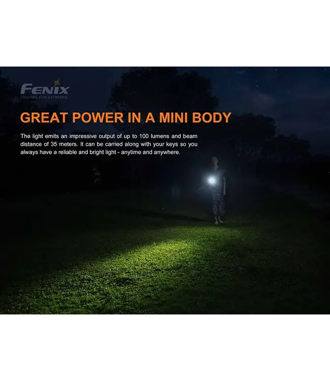 Fenix E01 V2.0 Keychain Flashlight (100 lumens)