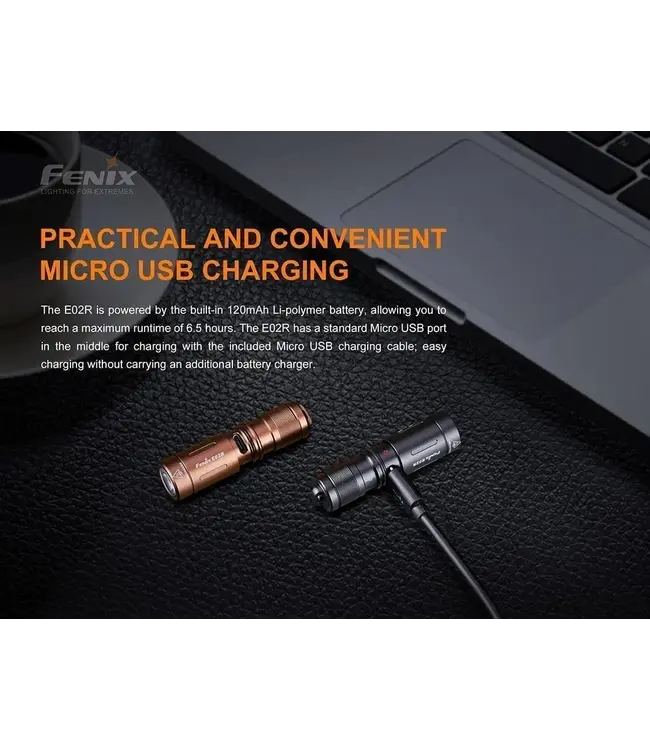 Fenix E02R Keychain Flashlight (200 lumens) *