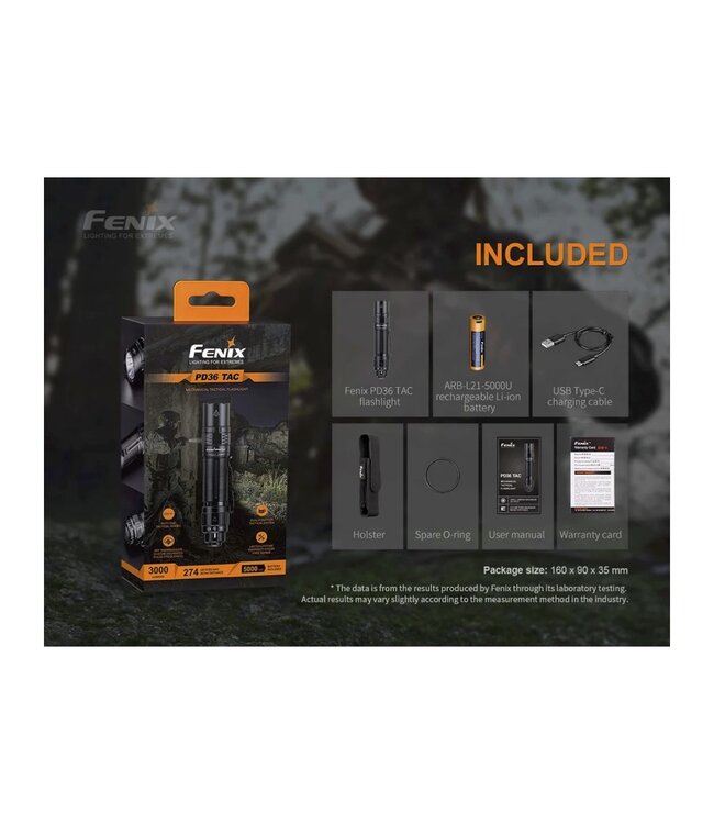 Fenix PD36 TAC Flashlight (3000 lumens) *