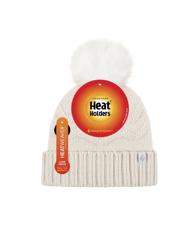 Heat Holders Heat Holders Ladies HH Zip Zag Turnover Cuff Pom Pom Hat - Cotswolds