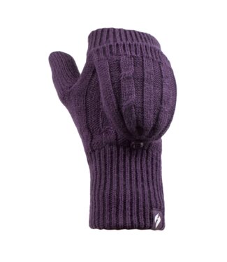 Heat Holders Heat Holders Ladies Cable Knit Converter Mittens - Ash