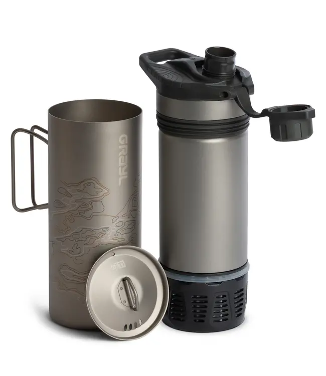 Grayl GeoPress Ti Filter & Purifier Bottle Plus Cook Lid