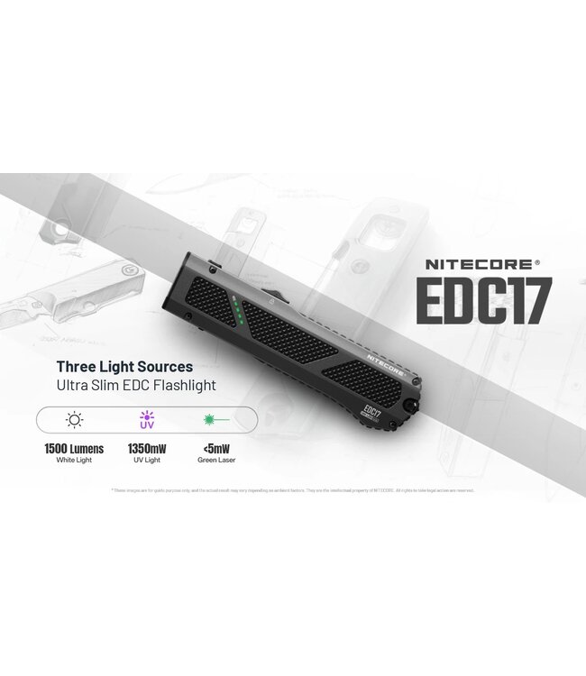 Nitecore EDC17 1500 Lumens (UV+Green Laser)