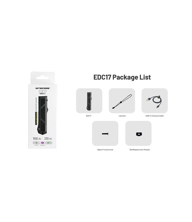 Nitecore EDC17 1500 Lumens (UV+Green Laser)