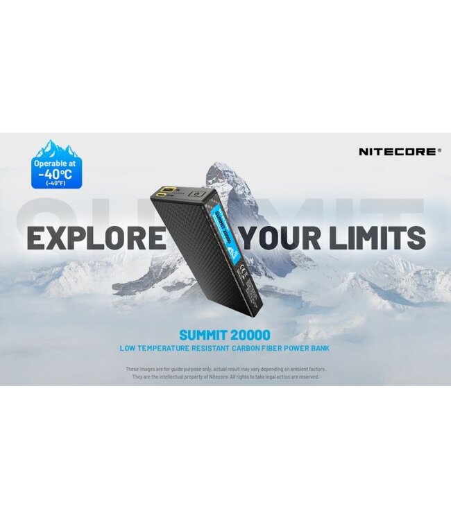 Nitecore SUMMIT 20000 Low Temperature Resistant Carbon Fiber Energy Brick (20,000mAh 3A)