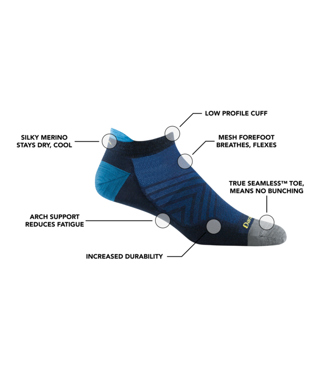 Darn Tough Men's Run No Show Tab Ultra-Lightweight Running Socks