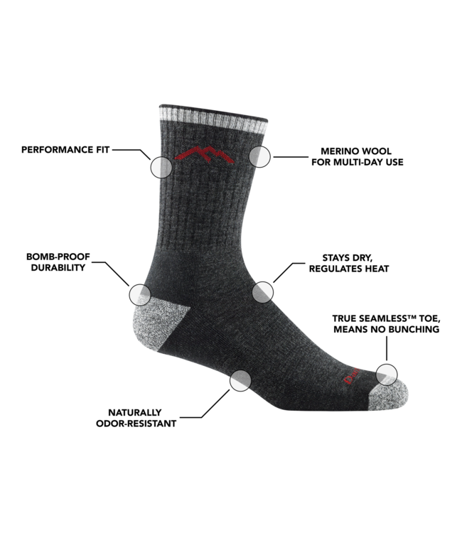 Darn Tough Men's Hiker Micro Crew Midweight With Cushion