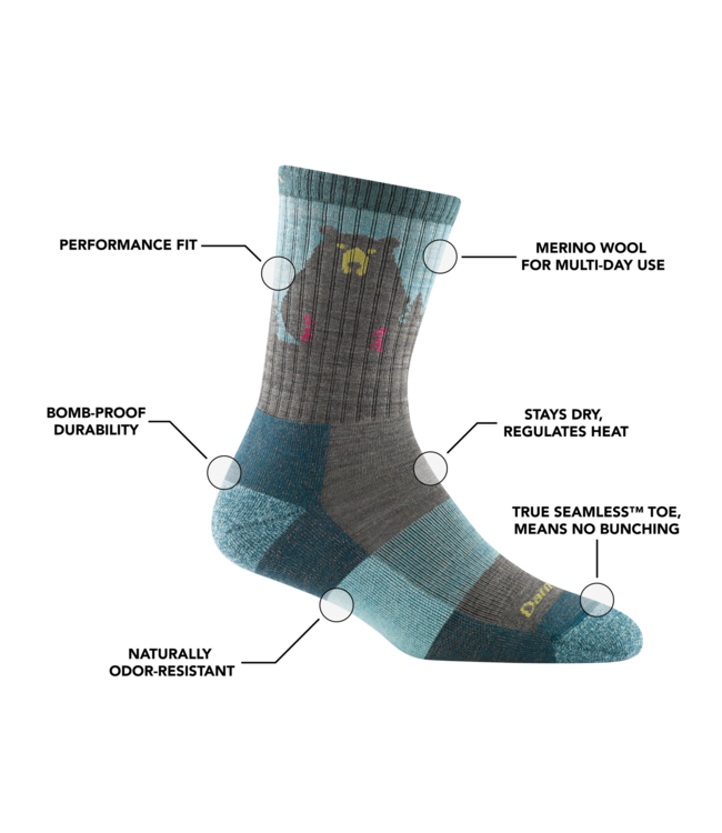 Darn Tough Bear Town Micro Crew Lightweight With Cushion