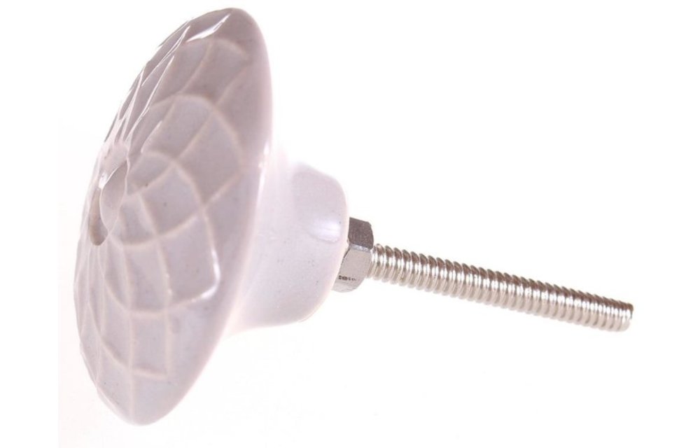 Knop "Bloem" grijs