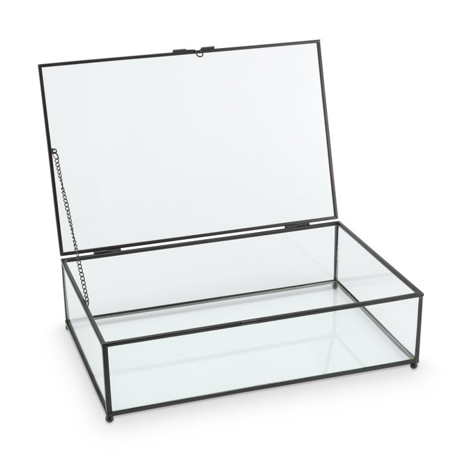 Glazen vitrine zwart 21x33x9cm