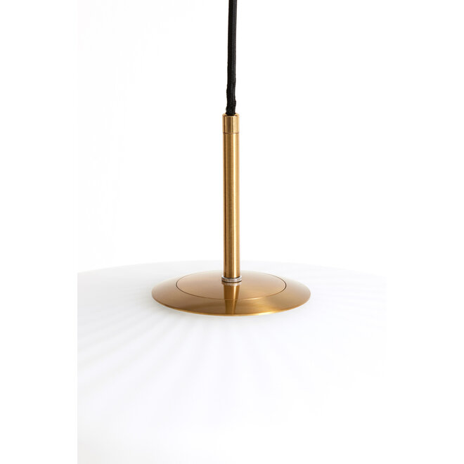 Hanglamp Pleat glas matwit/ goud 30x17 cm