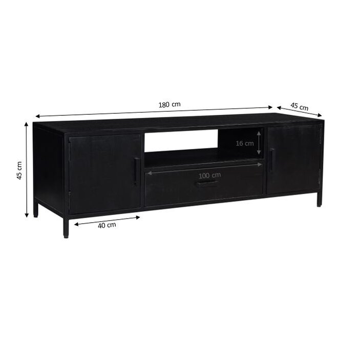 Tv-meubel Kala 180 cm zwart