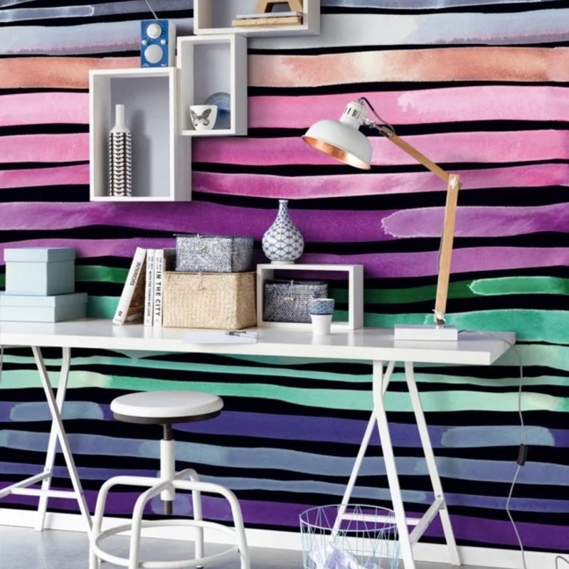 Eijffinger Eijffinger Stripes+ Wallpower 377216 Aquastripe Dark