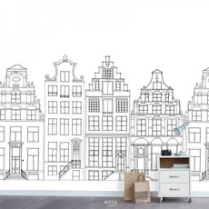 Esta for kids Esta Home Little Bandits PhotowallXL Getekende Amsterdamse Grachtenhuisjes 158833