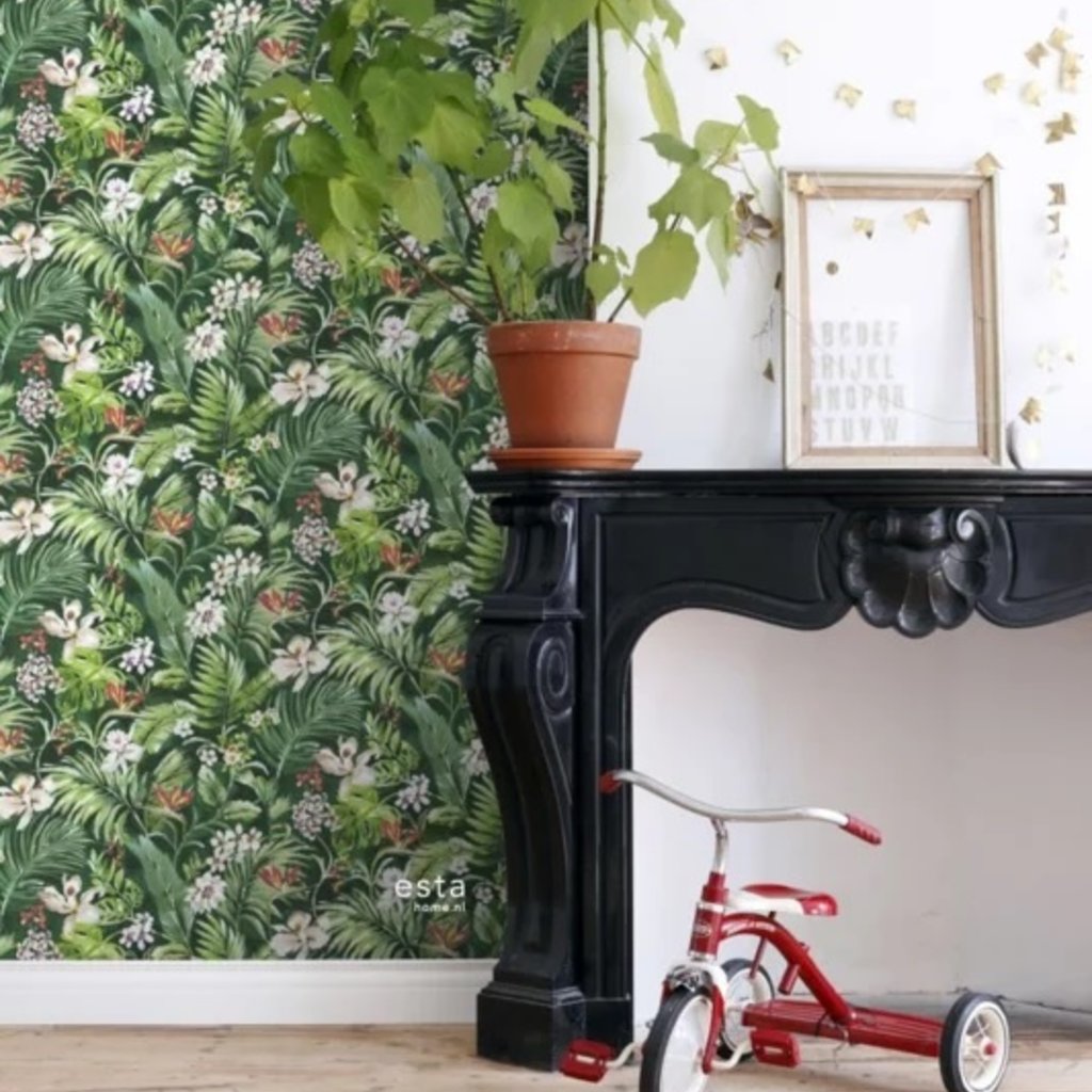 Esta Home Esta Home Jungle Fever Wallpaper XXL Tropische Bladeren en Bloemen 158893