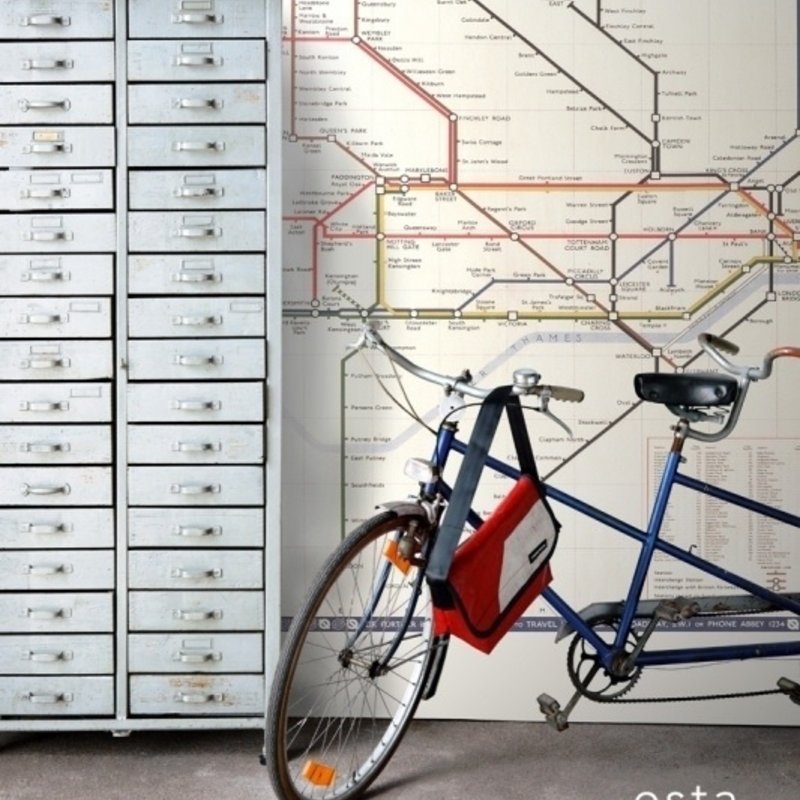 Esta Home Esta Home Vintage Rules! PhotowallXL Metrokaart Londen multi 158209