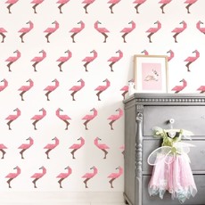 Kek Amsterdam KEK Amsterdam Kids behang Tangram Flamingo WP-422