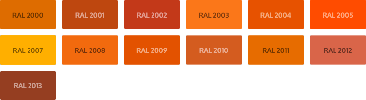 RAL Classic kleuren - oranje