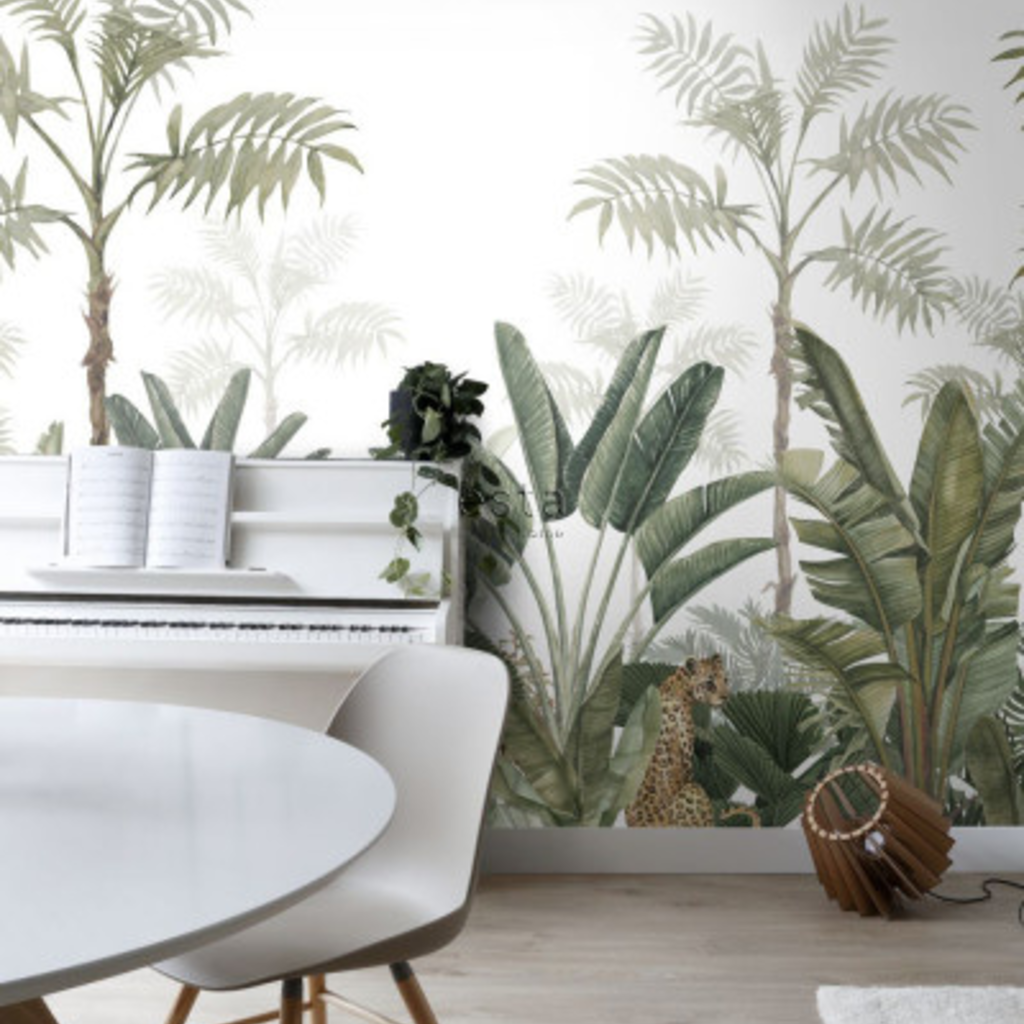 Esta Home Esta Home Paradise PhotowallXL Jungle White & Green 158951