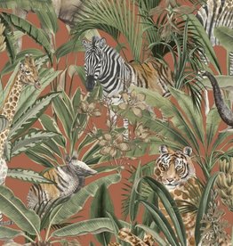 Dutch Wallcoverings Dutch First Class Amazonia behang Serengeti Orange 91311