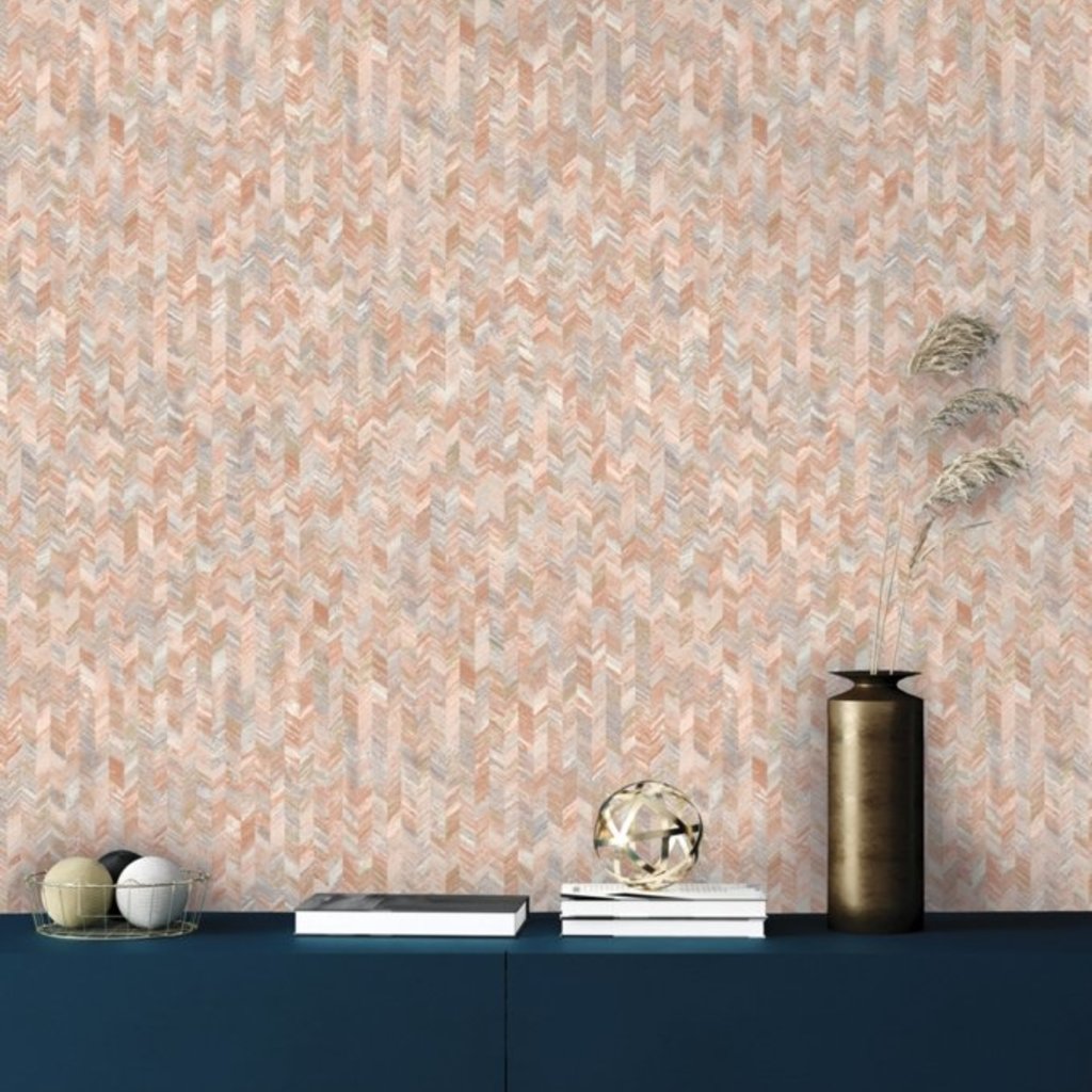 Dutch Wallcoverings Dutch First Class Amazonia behang Saram Texture Orange 91290