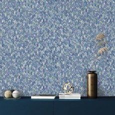 Dutch Wallcoverings Dutch First Class Amazonia behang Saram Texture Navy 91291