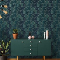 Dutch Wallcoverings Dutch First Class Amazonia behang Cassius Teal Gilver 91281