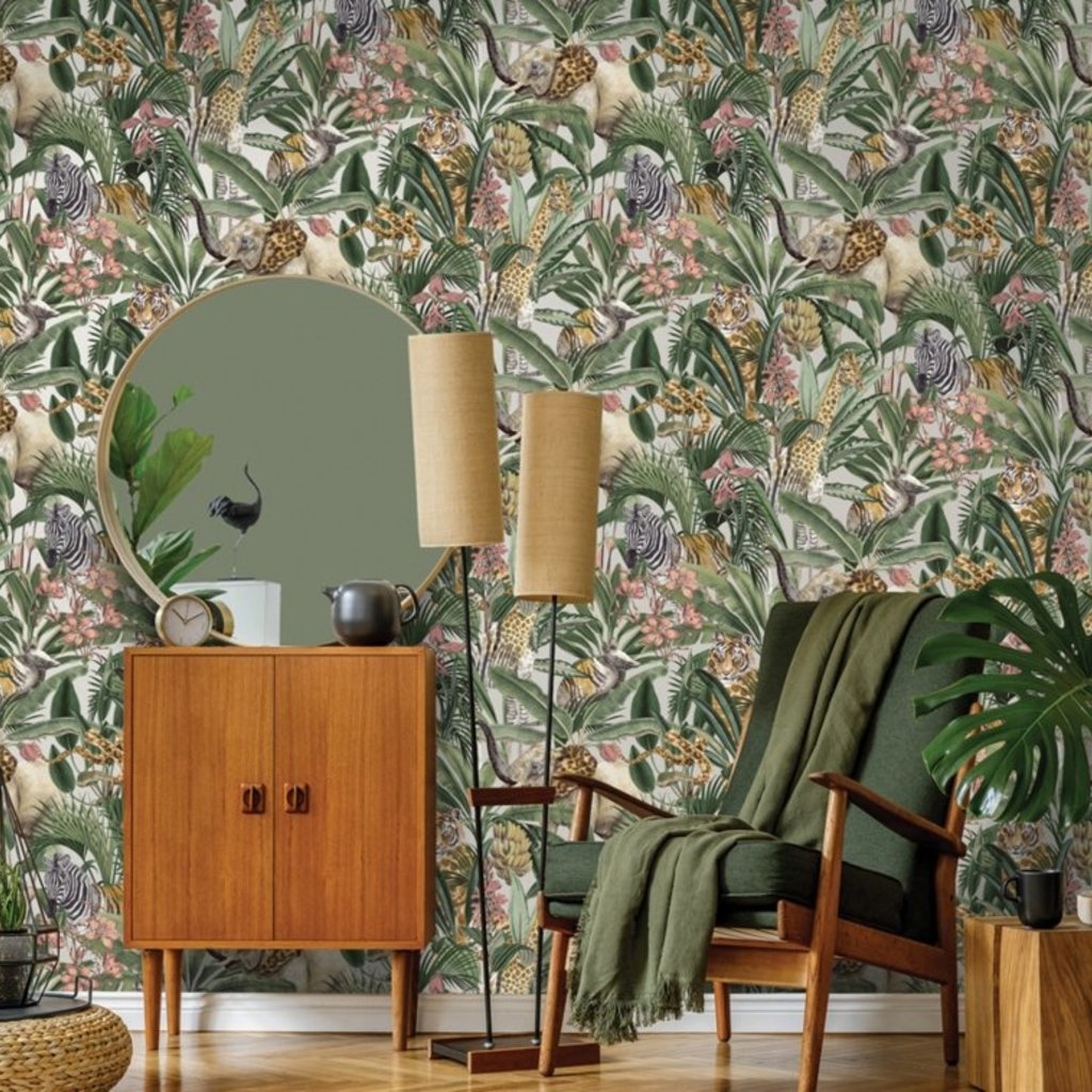 Dutch Wallcoverings Dutch First Class Amazonia behang Serengeti Gilver 91314