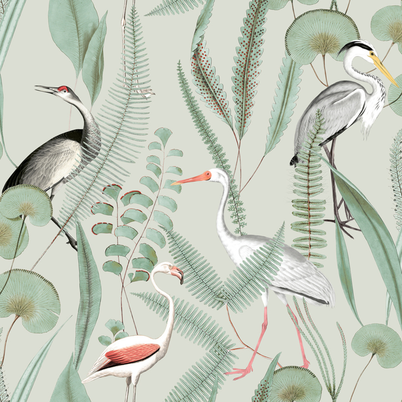 Dutch Wallcoverings Dutch Eden behang Flamingo M37404