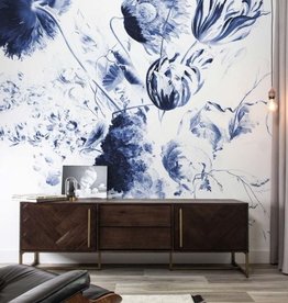 Kek Amsterdam KEK Amsterdam Book I Wall Mural Royal Blue Flowers WP-208