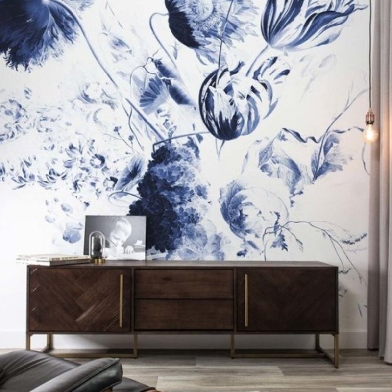 Kek Amsterdam KEK Amsterdam Book I Wall Mural Royal Blue Flowers WP-208