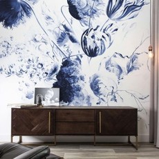 Kek Amsterdam KEK Amsterdam Book I Wall Mural Royal Blue Flowers WP-224