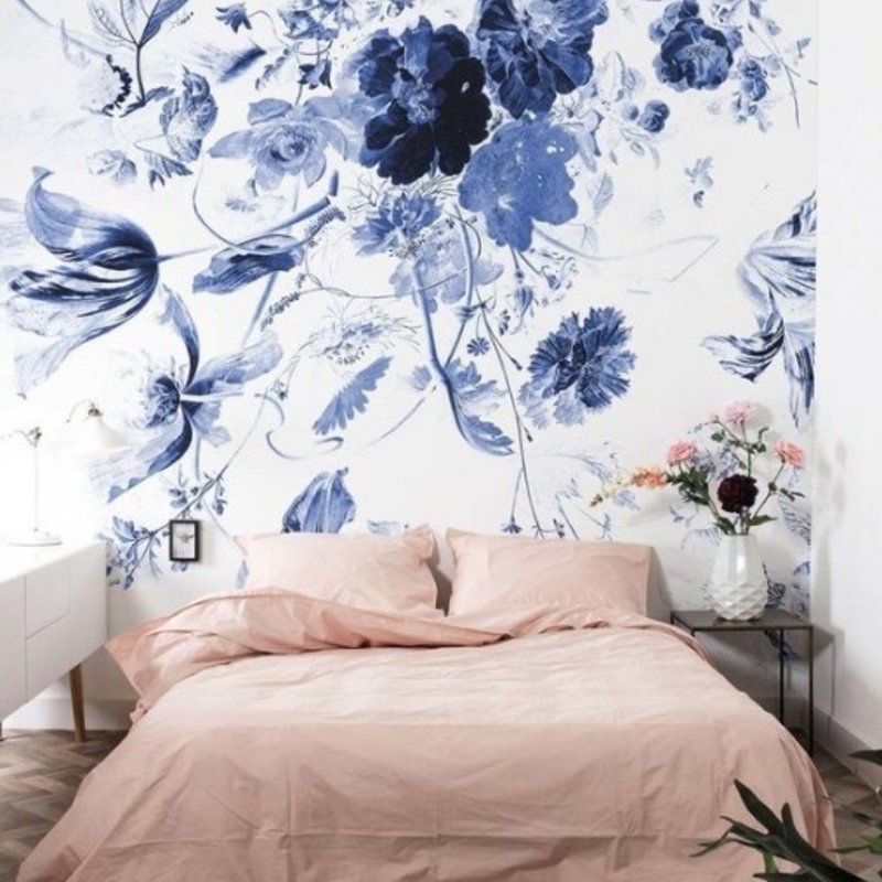 Kek Amsterdam KEK Amsterdam Book I Wall Mural Royal Blue Flowers WP-219