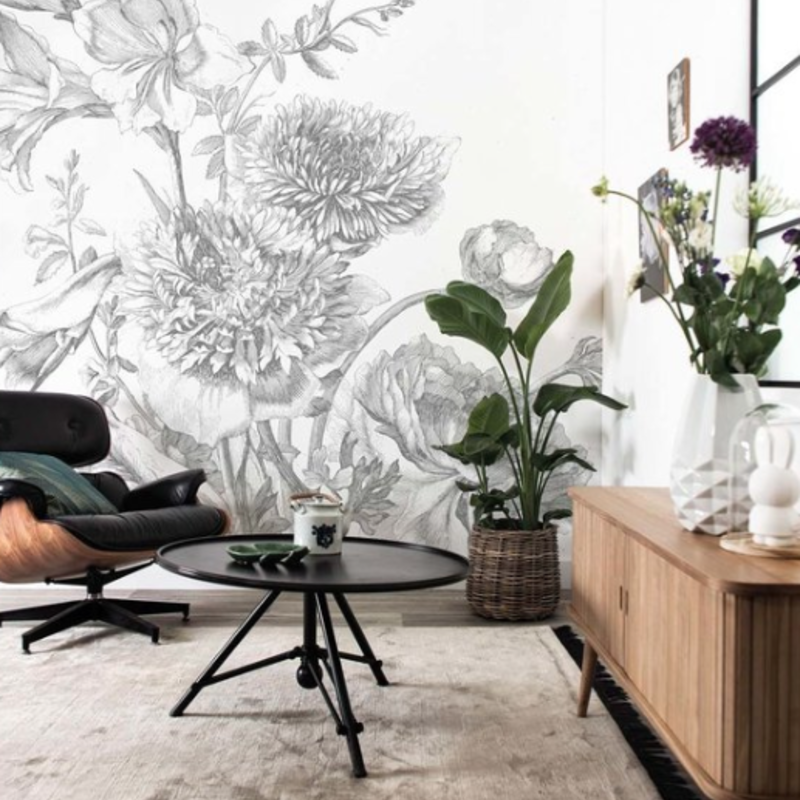 Kek Amsterdam KEK Amsterdam Book I Wall Mural Engraved Flowers WP-330