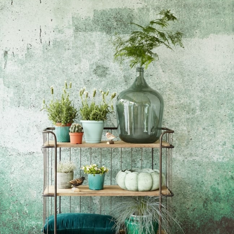 Eijffinger Eijffinger Resource Wallpower 369151 Green Weathered Wall