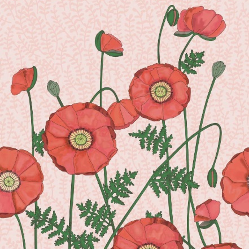 Eijffinger Eijffinger Rice 2 Wallpower 383609 Poppies Red