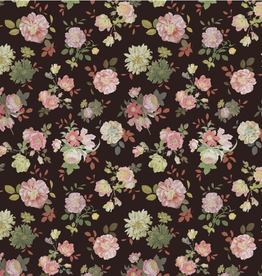 Eijffinger Eijffinger Rice 2 Wallpower 383612 Vintage Flowers Black