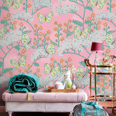 Eijffinger Eijffinger Rice 2 Wallpower 383619 Butterflies and Flowers Pink