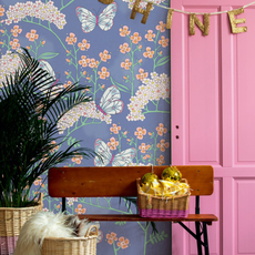 Eijffinger Eijffinger Rice 2 Wallpower 383620 Butterflies and Flowers Blue