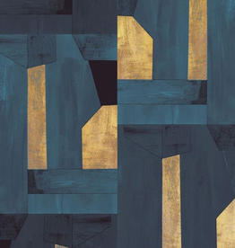 Eijffinger Eijffinger Revive Wallpower Painted Patina Golden Blue 333676