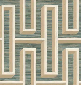 Dutch Wallcoverings Dutch First Class Arber behang Henley Teal/Gold DL26723