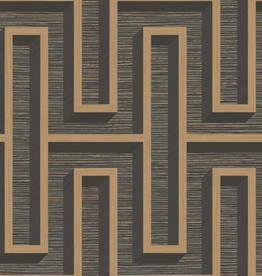 Dutch Wallcoverings Dutch First Class Arber behang Henley Charcoal/Gold DL26722