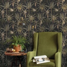 Dutch Wallcoverings Dutch First Class Arboretum behang Ateles Charcoal 91102