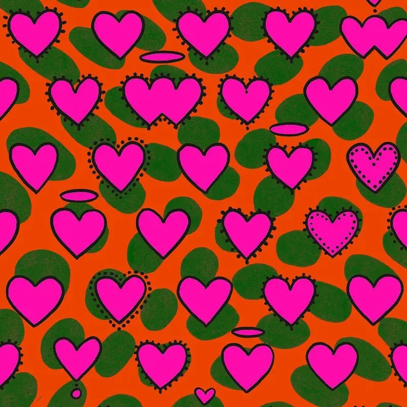 Hooked on Walls Hookedonwalls Enriquezland behang Psyco Cuori 25500