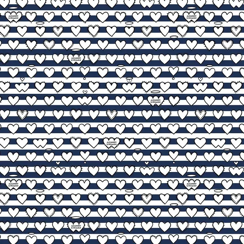 Hooked on Walls Hookedonwalls Enriquezland behang Righe Cuori 25504