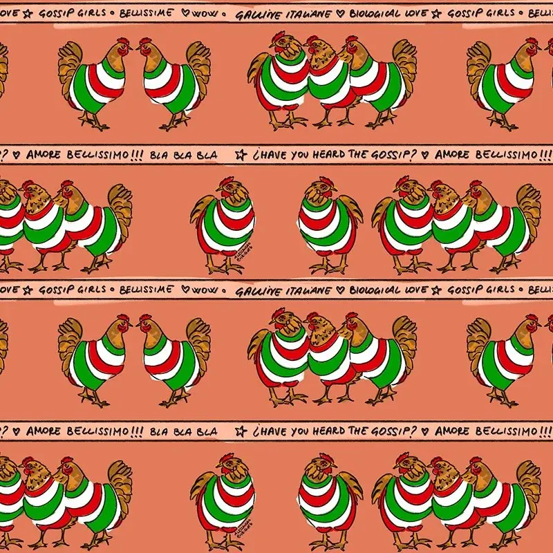 Hooked on Walls Hookedonwalls Enriquezland behang Galline Italine 25511