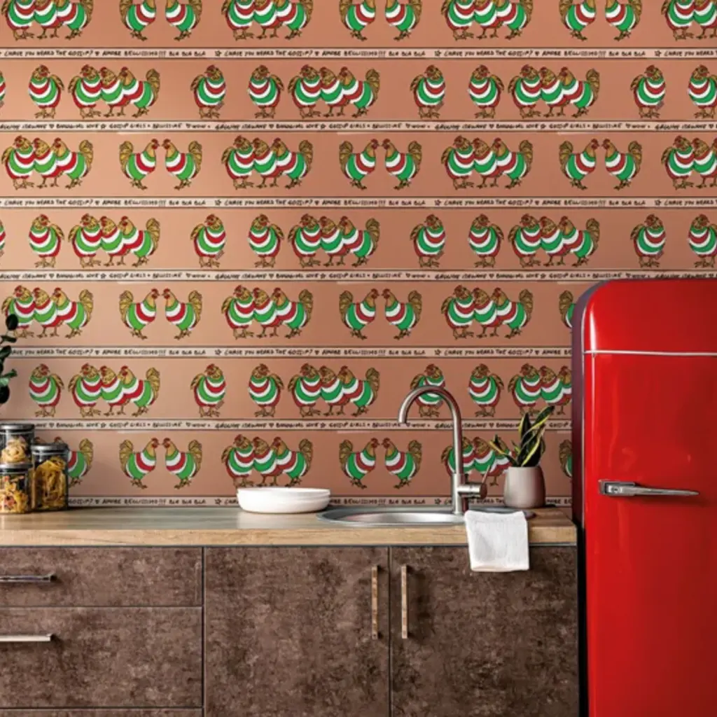 Hooked on Walls Hookedonwalls Enriquezland behang Galline Italine 25511